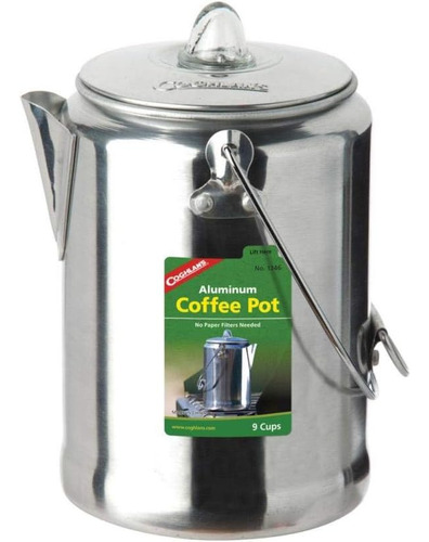 Coghlans - Cafetera De Aluminio (9 Tazas), Color Plateado