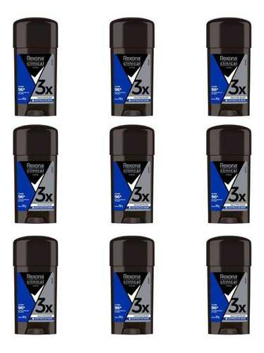 Desodorante Rexona Creme Clinical 58g Masculino Clean - 9un