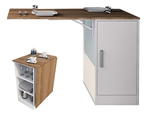 Imagen 1 de 11 de Desayunador Mueble Barra Armario Multiuso Mesa Rebatible