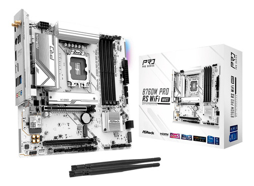 Placa-mãe Asrock B760m Pro Rs Wifi White Ddr5 Lga 1700 Black