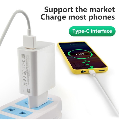 Imagen 4 de 5 de Cargador Rapido 20w Xiaomi Redmi + Cable Usb Tipo C 1m