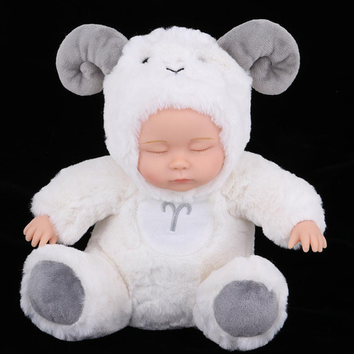 25cm Cute Soft Stuffed Reborn Constellation Doll White