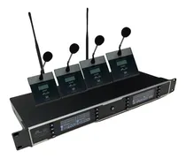 Comprar Kit 4 Microfonos Gbr Uhf-304 Jp Cuello De Cisne 140m Display