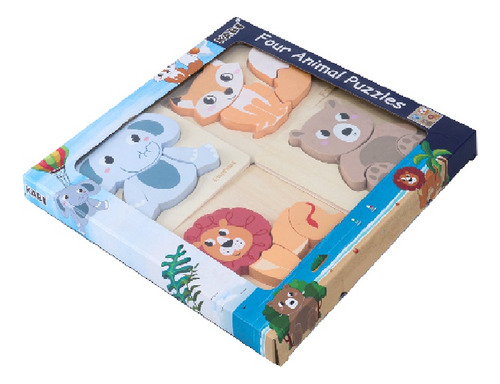 Set De 4 Rompecabezas Puzzles Animales 0106 Universo Binario