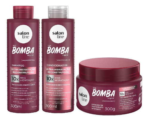 Salon Line Sos Bomba Ultra-hidratação Kit Shamp+cond+masc