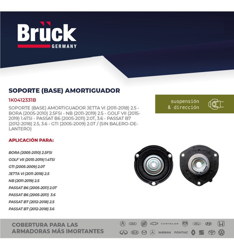 Soporte Base Amortiguador Jetta 2013 2.5 20v Del 1k0412331b
