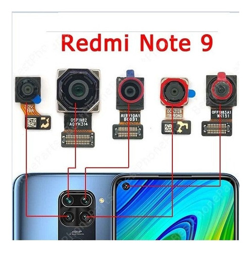 Cámara Traseras Y Frontal Para Xiaomi Redmi Noté 9 