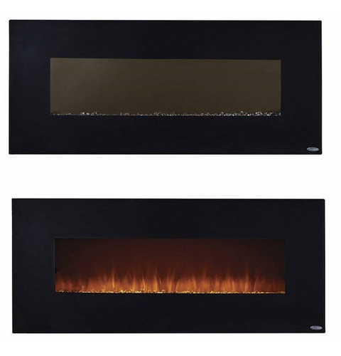 Chimenea Eléctrica De Pared 50 PuLG. Negra Control Remoto