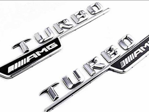 Emblema Mercedes 2 Pz Turbo Amg Cromo Compatible