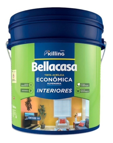 Pintura Acrílica Bellacasa P/interiores 18 Lts (bc1610.18)
