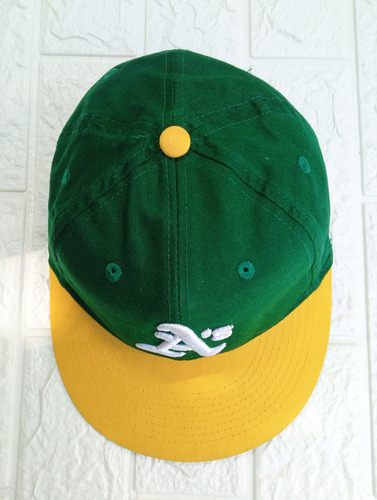Oc Sports - Gorra Oakland A's Mlb Vintage Beisbol Juvenil. Verde-amarillo Juvenil 8-12 Años Ajustable Logo Bordado Oakland (Usado)