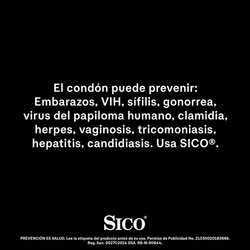 Condones Sico Safety Seguridad Látex Lubricados 16 Unidades