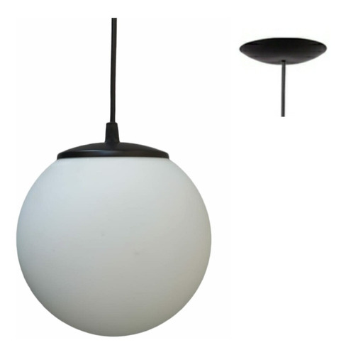 Colgante Globo Esfera Opal Satinado Ø30 Accesorios Negros