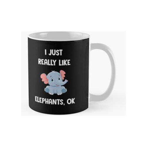 Taza Realmente Me Gustan Los Elefantes Camisa Para Niñas Coo