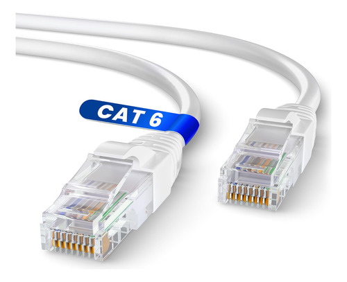 Cable De Red Ethernet Rj45 Utp Cat6 15 Metros Armado Blanco