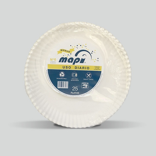 Plato De Carton Redondo N°6 Mapi® Biodegradable Pl-eco-27