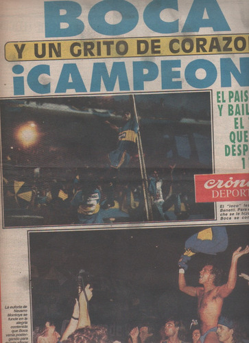 Diario * Cronica Suplemento Deportivo * Boca Campeon 1992