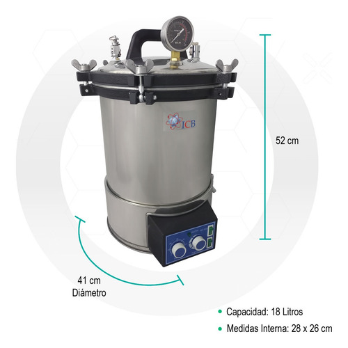 Autoclave Esterilizador De Vapor Para Laboratorio De 18lts