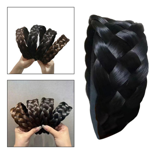 Diadema Trenzada Para El Pelo, Banda Elástica Gruesa Para