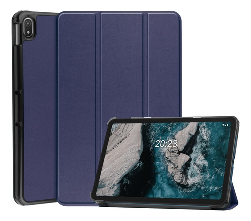 Funda De Cuero Azul Oscuro Para Tableta Nokia T20