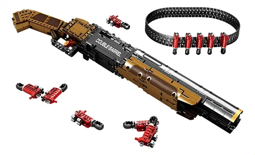Toyland Escopeta Del Oeste De Doble Cañón Con Efectos De Sonido Y Expulsión De Cartuchos, 75 Cm, Incluye 4 Cáscaras, Pilas AA Incluidas