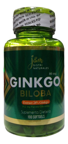 Ginkgo Biloba Suplemento 100cap - Unidad a $699