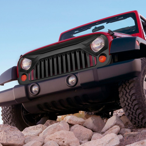 Imagen 4 de 4 de Parrilla Frontal Enojada Jeep Wrangler Jk 2007/2018 Steelpro
