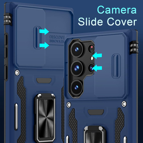 Funda Deerlamn Para Galaxy S23 Ultra 5g, Azul Marino