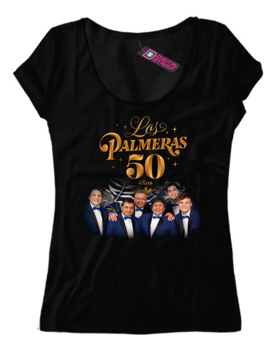 Remera Mujer Los Palmeras 50 Años Cumbia 3 Dtg Premium