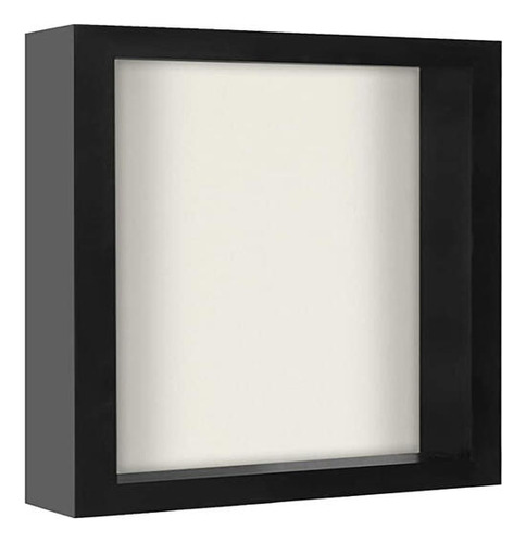 Portarretratos Marco 5cm Profundidad 40x40cm Madera Acrilico Color Negro Shadow