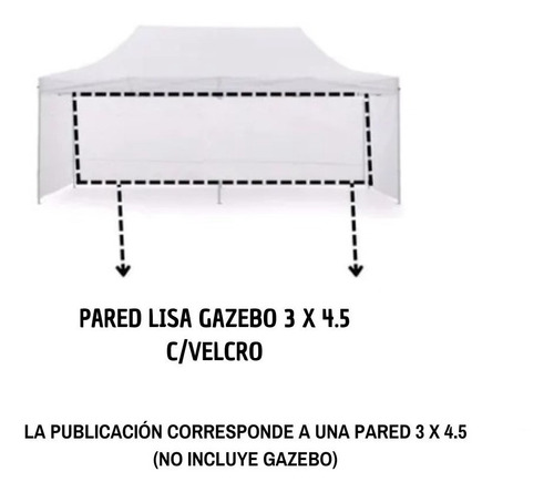 Lateral  Gazebo C/ Manchas  3x4.5 Polyester Impermeable 