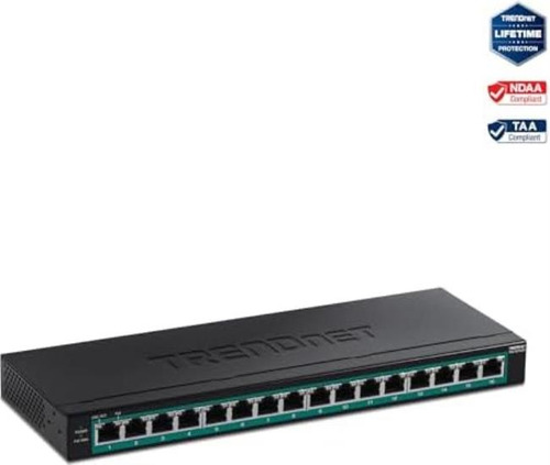 Trendnet Conmutador Gigabit Poe+ De 16 Puertos, Tpe-tg160h,