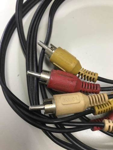 Imagen 2 de 4 de Cable 3 Rca A 3 Rca Audio Stereo Y Video 1,80mts