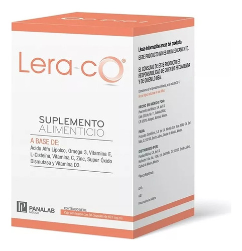 Lera Co Suplemento Ácido Lipólico Omega3 Vit E 30 Cápsulas