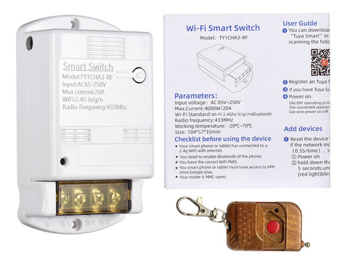 Imagen 9 de 9 de Wifi Smart Switch 10a Inalámbrico Temporizador De Luz 433mhz