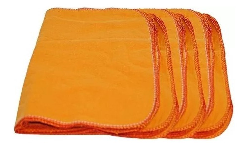 Flanela Limpeza - Laranja - 100% Algodão - Neves 30 X 50 Cm - Kit C/ 50 Unidades