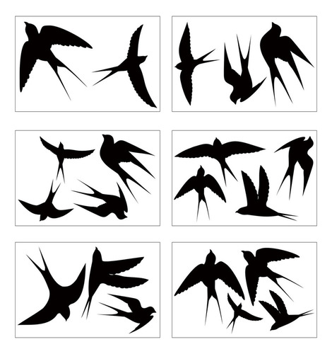 Pegatinas De Pájaros, 6 Hojas, 20 Piezas, Previenen Golpes