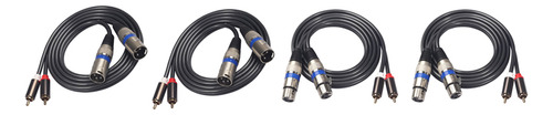 Cable De Audio V7fever Grade, 2 Pares Rca Hembra, 2 Xlr De 3