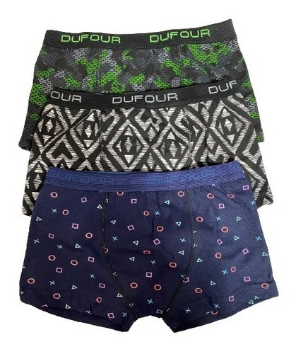 Imagen 3 de 8 de Bóxer Infantil Nene Estampado Pack X3 Dufour - Art. 11976