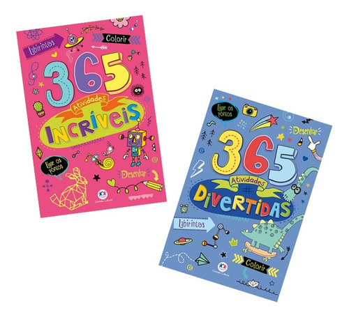 Kit Aprendizado - 02 Livros Com 365 Atividades Para Crianças