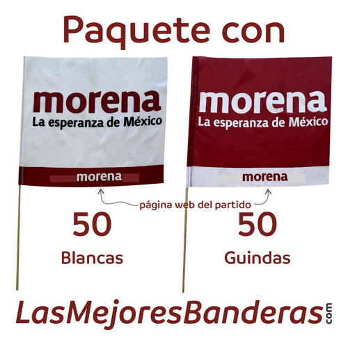 Campaña Política 100 Banderas Medianas Morena