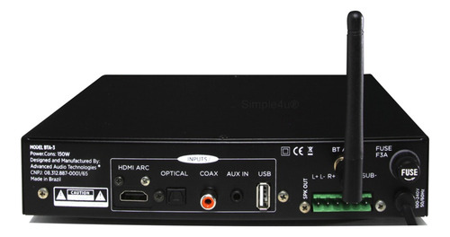 Kit 2.1 Caixa De Embutir Nq6-m100 + Receiver Bta-3 + Sub Aat