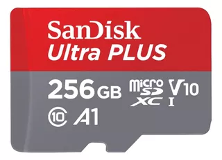 Cartão de memória SanDisk SDSQUSI-256G-ANCMA Ultra Plus com adaptador SD 256GB