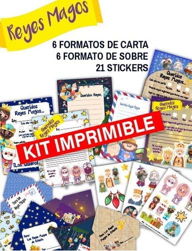 Kit Imprimible Carta Para Reyes Magos + Stickers