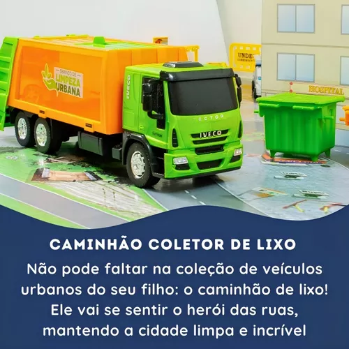 Brinquedo Caminhão Iveco Tector Coletor Verde