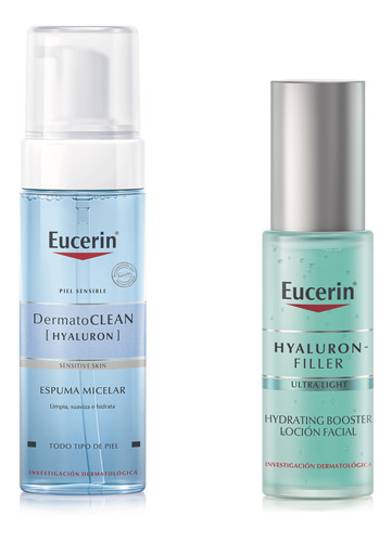 Combo Eucerin Hidratación Dermatoclean + Hyaluron Filler