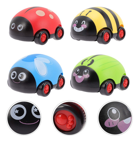 Coche De Juguete Con Doble Retroceso, 4 Piezas