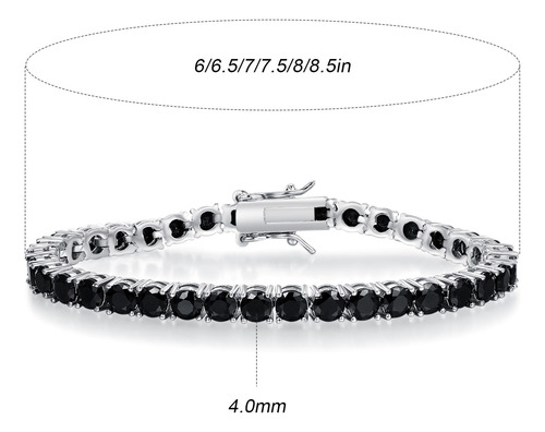 Hip-hop 4mm Black Zircon Bracelet Copper Inlaid Zircon