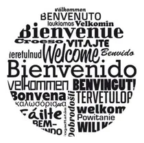 Comprar Vinilo Bienvenido Decorativo Diferentes Idiomas 60cm