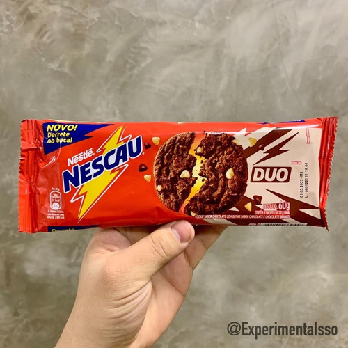 Imagem 2 de 4 de Biscoito Cookies Duo Nescau Nestlé 60 Grs